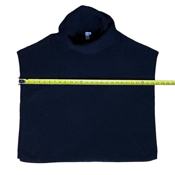 Halogen Cashmere Wool Blend Black Cowlneck Poncho Sweater XS/S Oversized - Picture 4 of 8